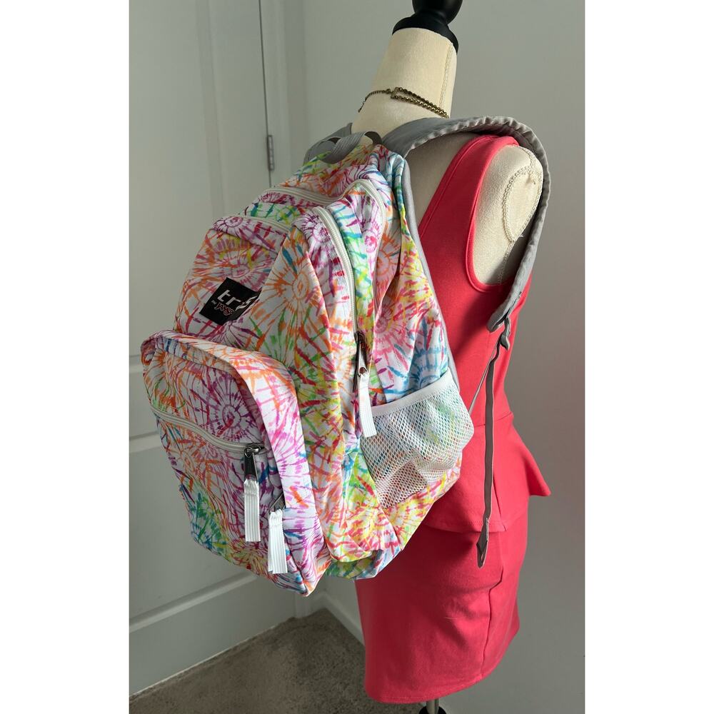 Trans by JanSport Backpack Unisex OS Tie Dye Excellent Laptop Sleeve - Picture 3 of 12